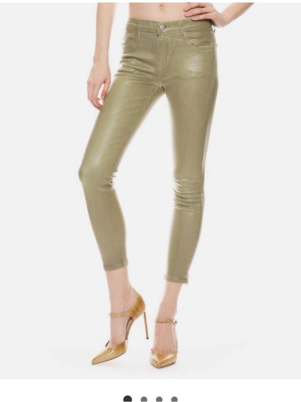 J Brand  Crop Olive Coated Skinny Crop Pants